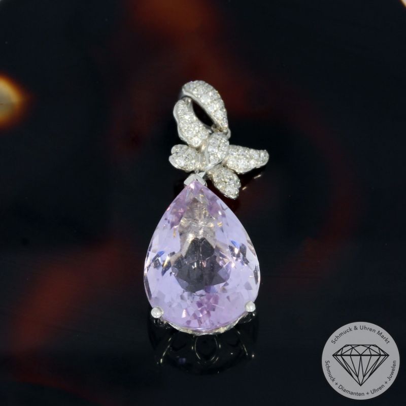 Wert 1810 € Brillant Amethyst Anhänger in 750er 18 K Weißgold - 95006