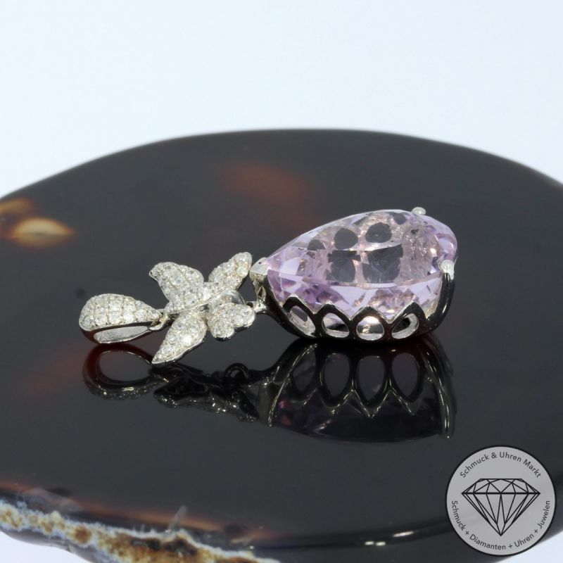Wert 1810 € Brillant Amethyst Anhänger in 750er 18 K Weißgold - 95006