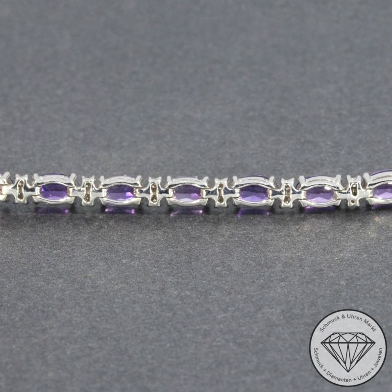 Wert 4190 € Brillant Amethyst Armband in 750er 18 K Weißgold - 95029