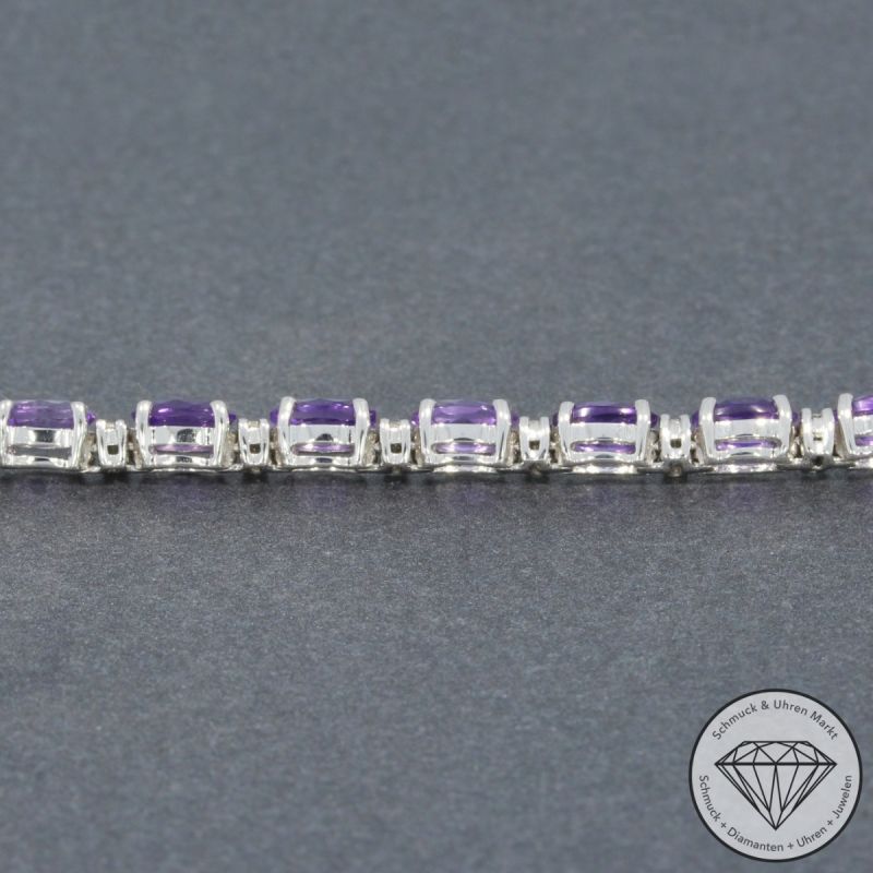 Wert 4190 € Brillant Amethyst Armband in 750er 18 K Weißgold - 95029