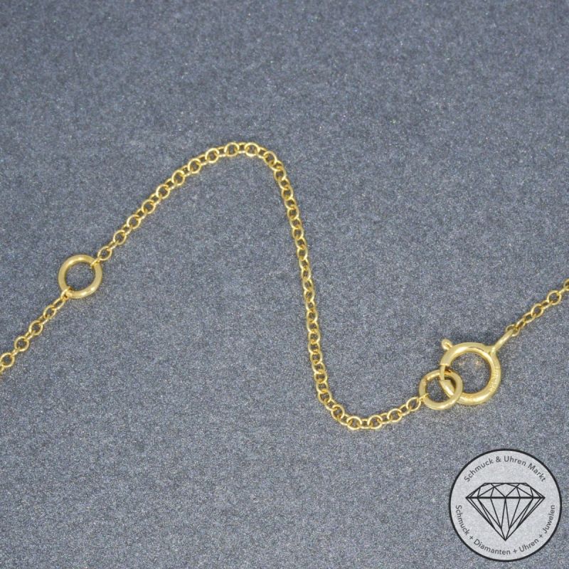 Wert 1080 € Brillant Perl Collier in 750er 18 K Gelbgold - 95081