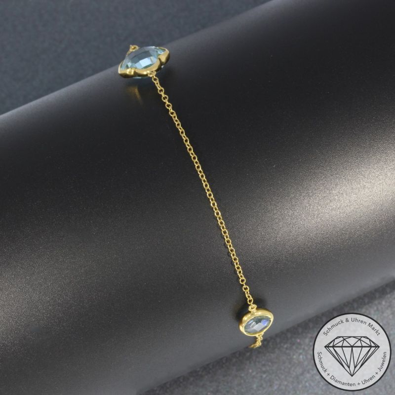 Wert 950 € Topas Armband (3,05 carat) in 585er 14 K Gelbgold - H814