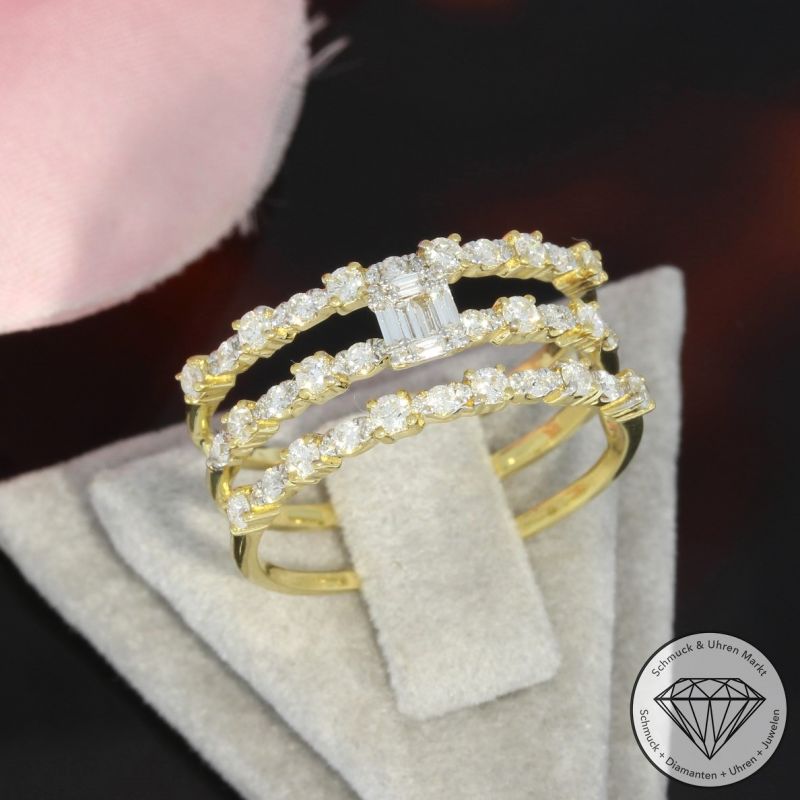 Wert 3300 € Brillant Diamant Ring in 750er 18 K Gelbgold - 95090