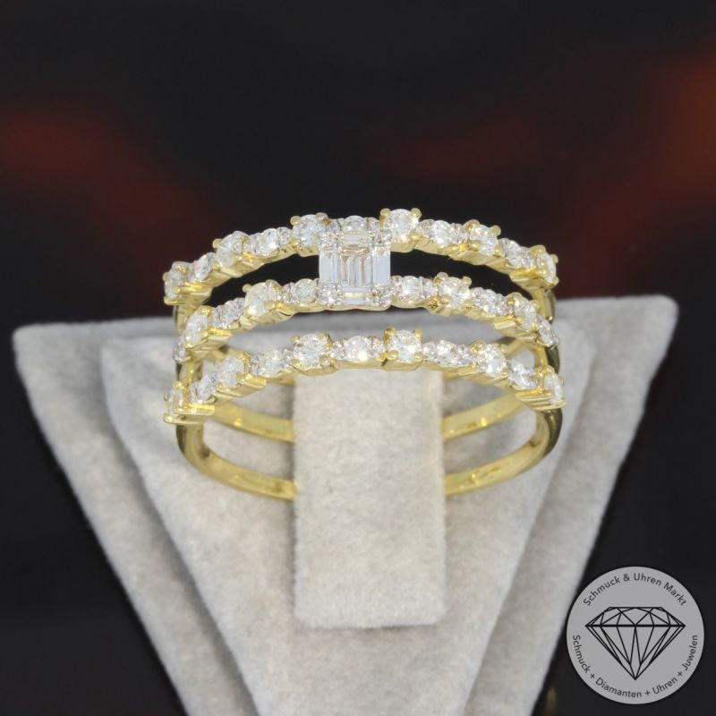 Wert 3300 € Brillant Diamant Ring in 750er 18 K Gelbgold - 95090