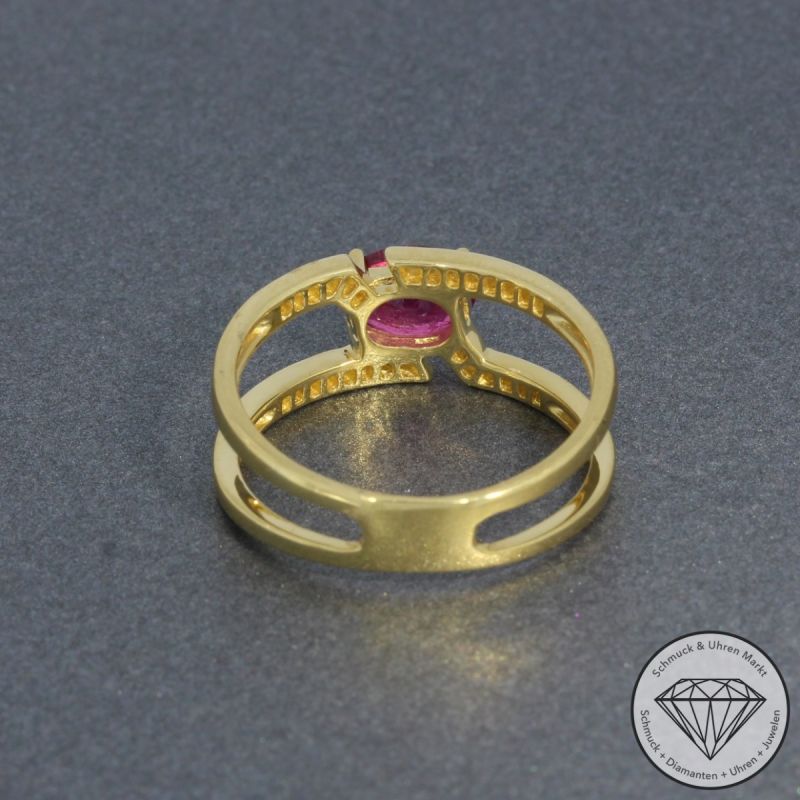 Wert 1790 € Diamant Turmalin Ring in 750er 18 K Gelbgold - 95101