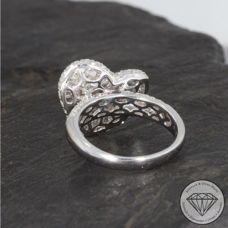 Wert 5920 € Brillant Ring Herz (1,90 carat) in 750er 18 K Weißgold - 95105