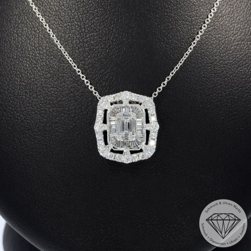 Wert 2970 € Brillant Diamant Collier in 750er 18 K Weißgold - H984