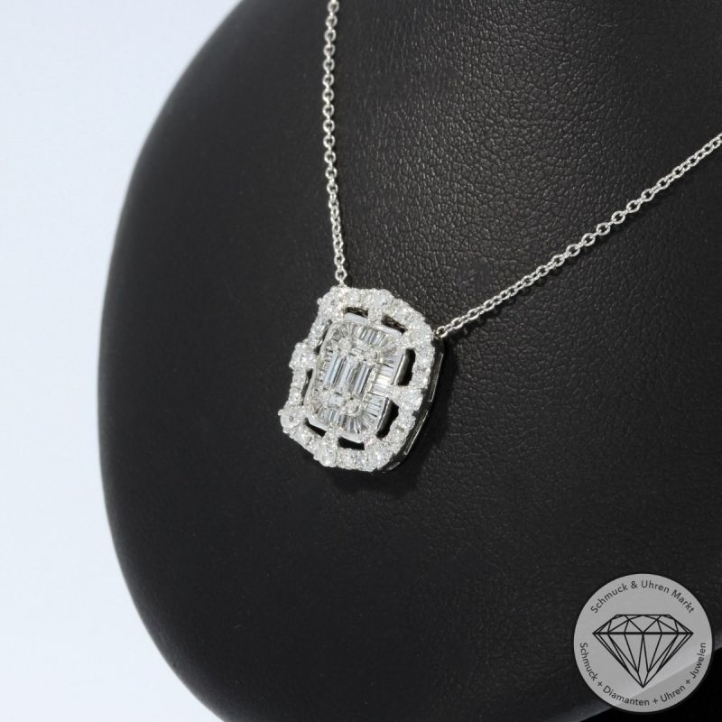 Wert 2970 € Brillant Diamant Collier in 750er 18 K Weißgold - H984
