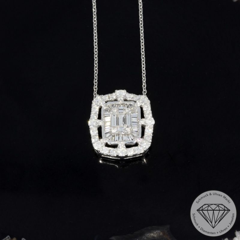 Wert 2970 € Brillant Diamant Collier in 750er 18 K Weißgold - H984