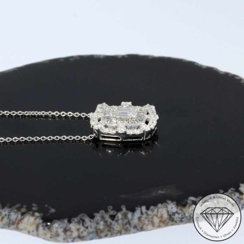 Wert 2970 € Brillant Diamant Collier in 750er 18 K Weißgold - H984