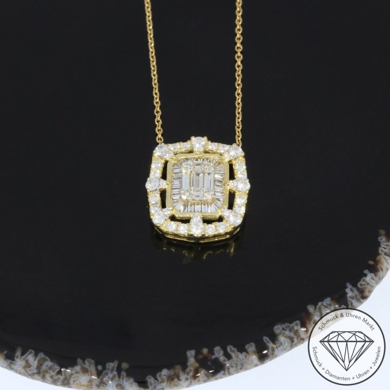 Wert 2970 € Brillant Diamant Collier in 750er 18 K Gelbgold - H1000