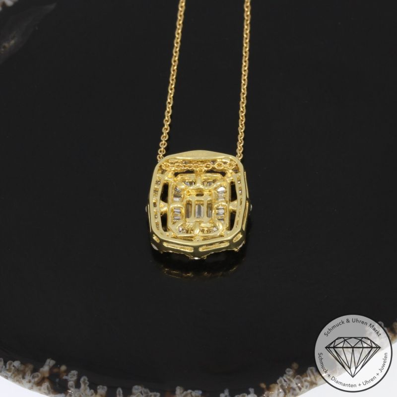 Wert 2970 € Brillant Diamant Collier in 750er 18 K Gelbgold - H1000