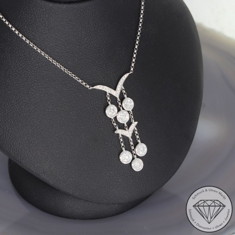 Wert 2730 € Brillant Collier (0,55 carat) in 750er 18 K Weißgold - 95135