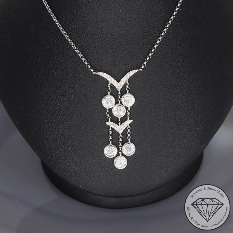 Wert 2730 € Brillant Collier (0,55 carat) in 750er 18 K Weißgold - 95135