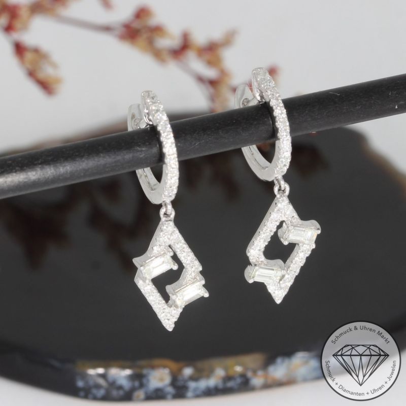 Wert 3420 € Brillant Diamant Ohrringe in 750er 18 K Weißgold - 95170