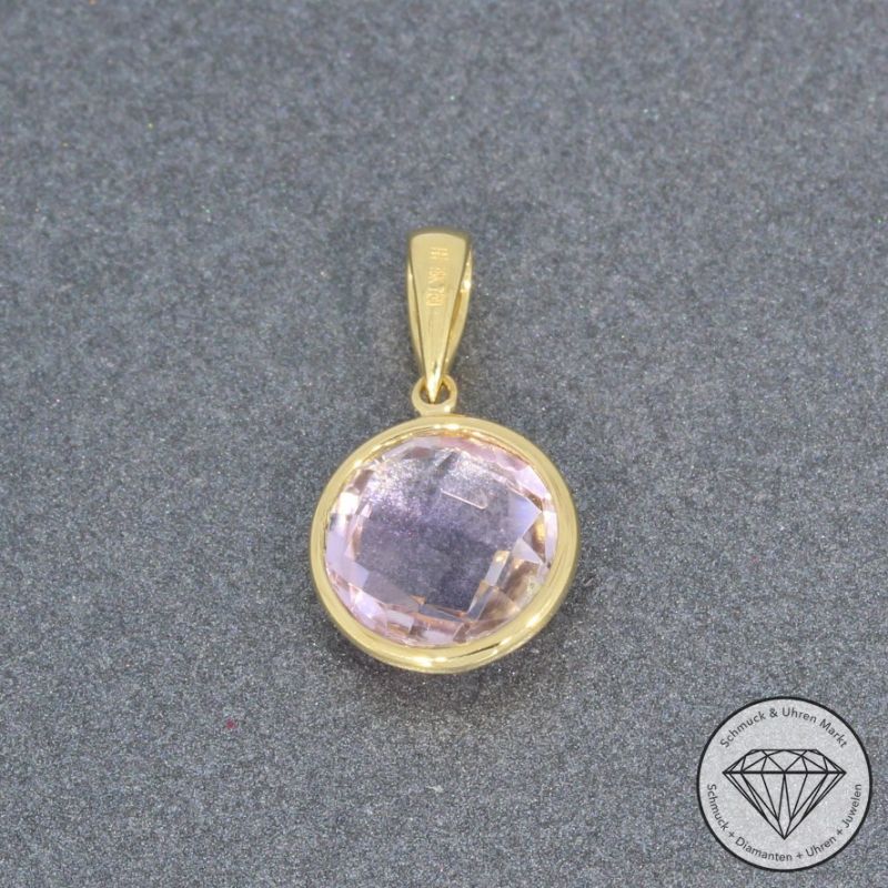 Wert 350 € Amethyst Anhänger in 750er 18 K Gelbgold - H760