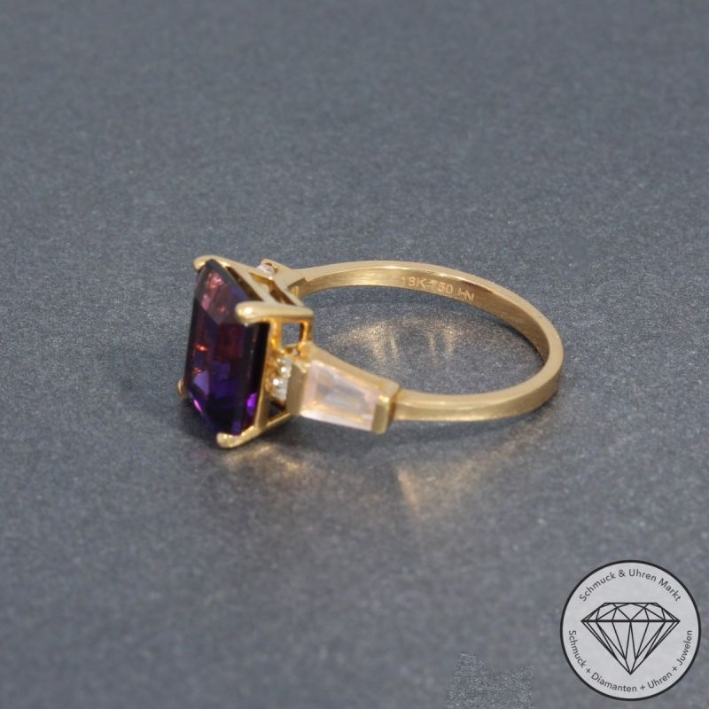 Wert 1090 € Brillant Amethyst Rosenquarz Ring in 750er 18 K Rosegold - 95230