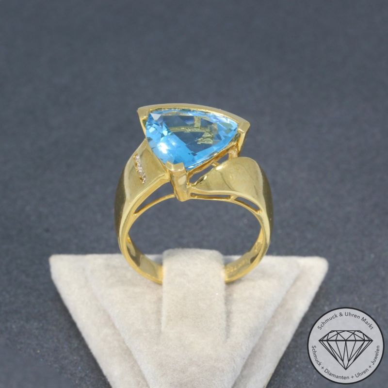 Wert 1750 € Brillant Topas Ring in 750er 18 K Gelbgold - 95233