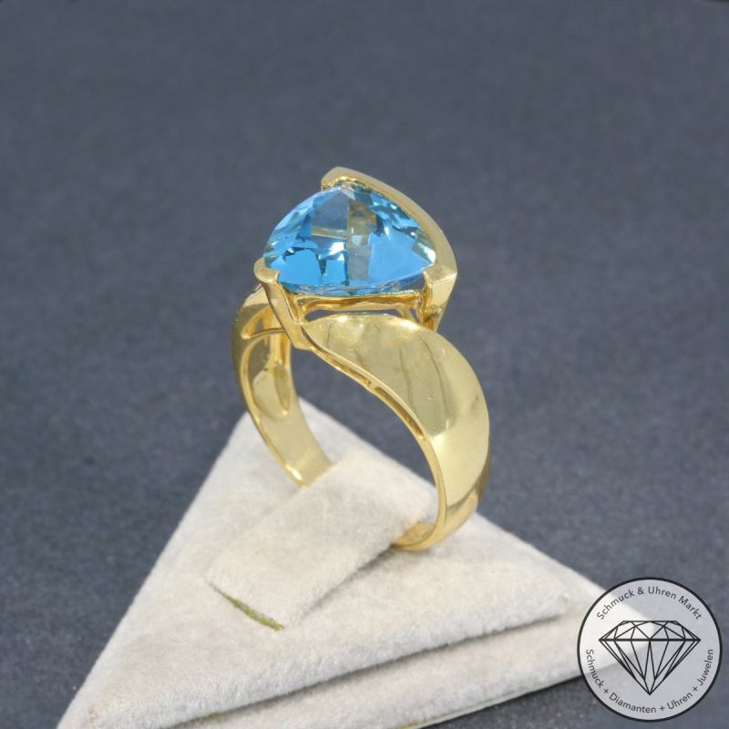 Wert 1750 € Brillant Topas Ring in 750er 18 K Gelbgold - 95233