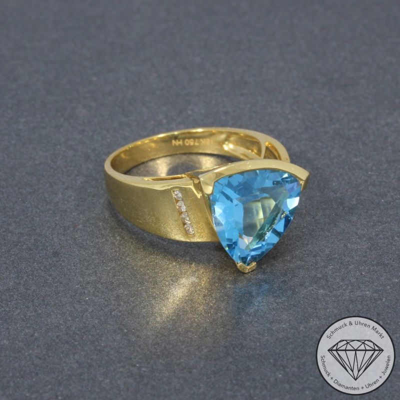 Wert 1750 € Brillant Topas Ring in 750er 18 K Gelbgold - 95233