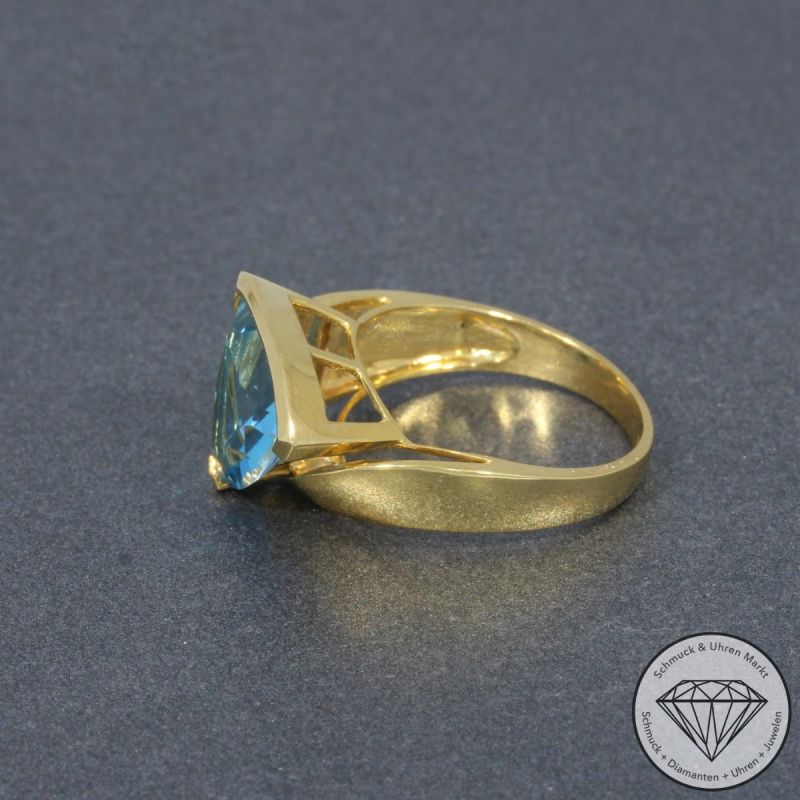 Wert 1750 € Brillant Topas Ring in 750er 18 K Gelbgold - 95233