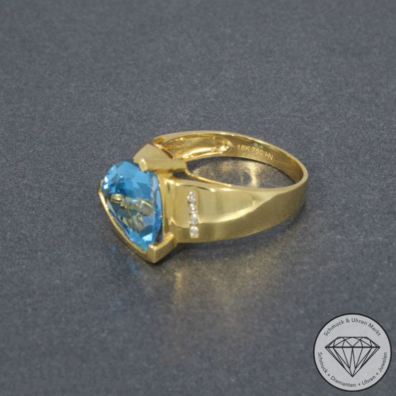 Wert 1750 € Brillant Topas Ring in 750er 18 K Gelbgold - 95233