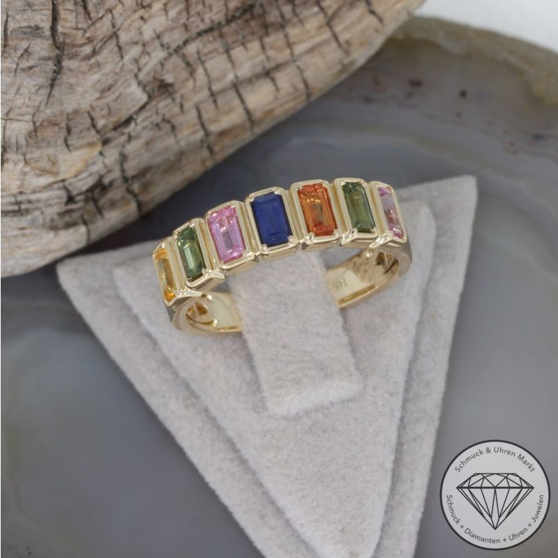 Wert 2490 € Saphir Ring in 585er 14 K Gelbgold - 95237 