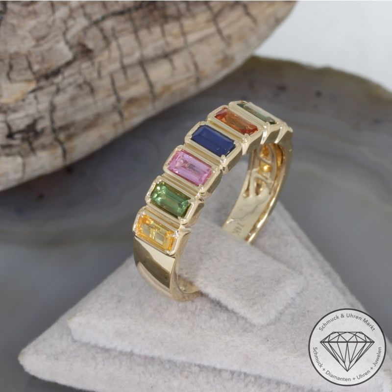 Wert 2490 € Saphir Ring in 585er 14 K Gelbgold - 95237 