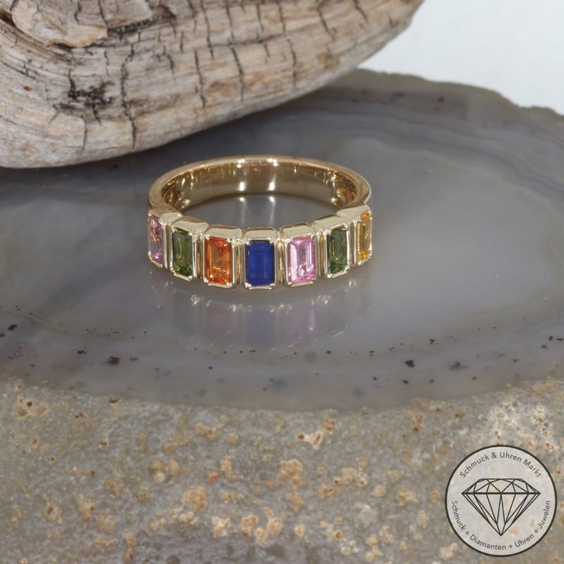 Wert 2490 € Saphir Ring in 585er 14 K Gelbgold - 95237 