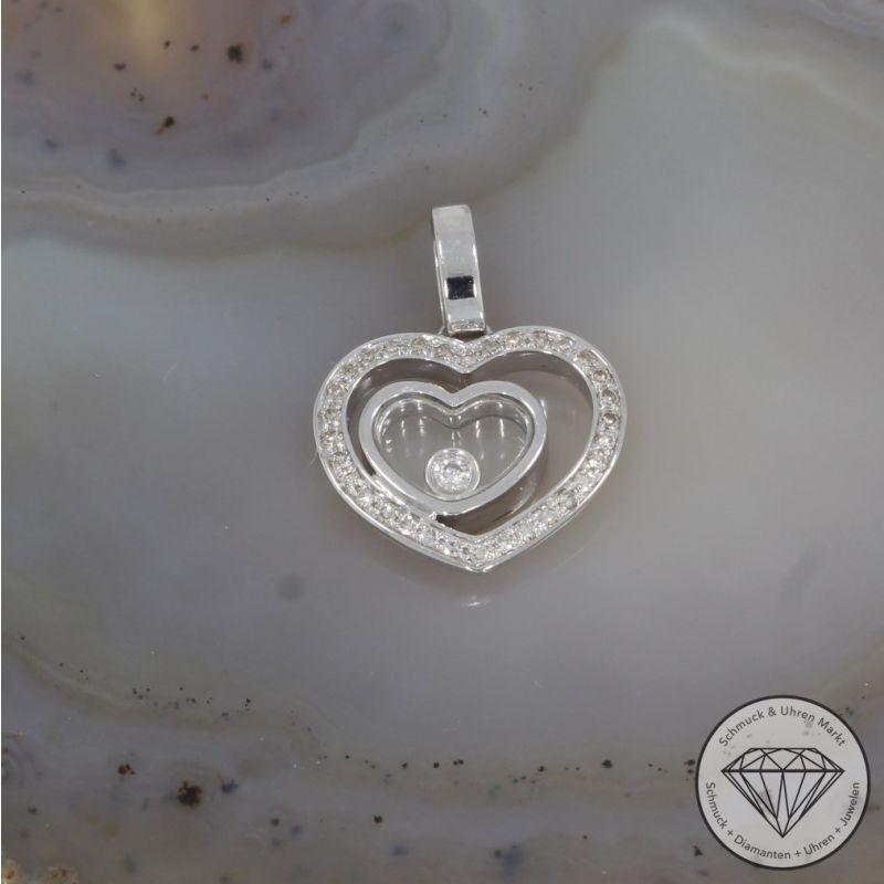 Wert 1690 € Brillant Diamant Anhänger Herz in 750er 18 K Weißgold - 95253