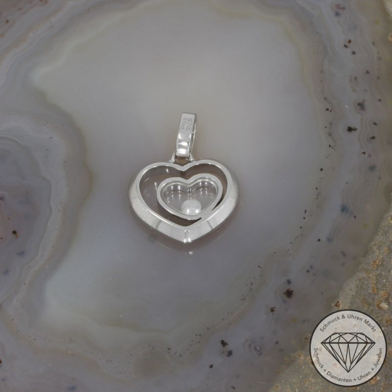Wert 1690 € Brillant Diamant Anhänger Herz in 750er 18 K Weißgold - 95253