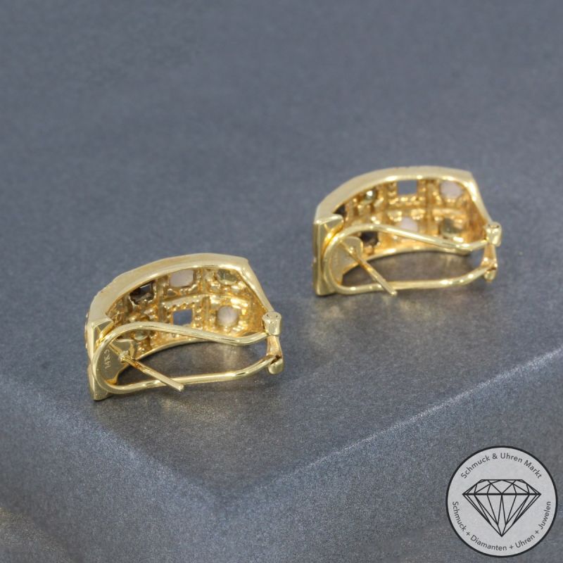 Wert 3550 € Brillant Farbedelstein Ohrringe in 585er 14 K Gelbgold - 95261