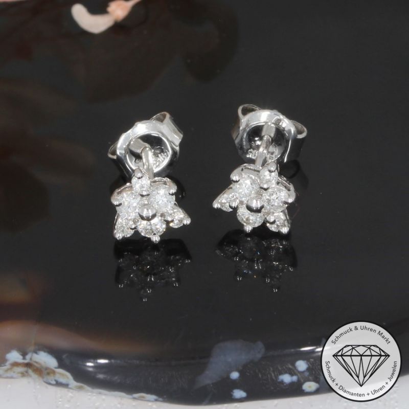 Wert 1080 € Brillant Ohrringe (0,37 carat) in 585er 14 K  Weißgold - 95271