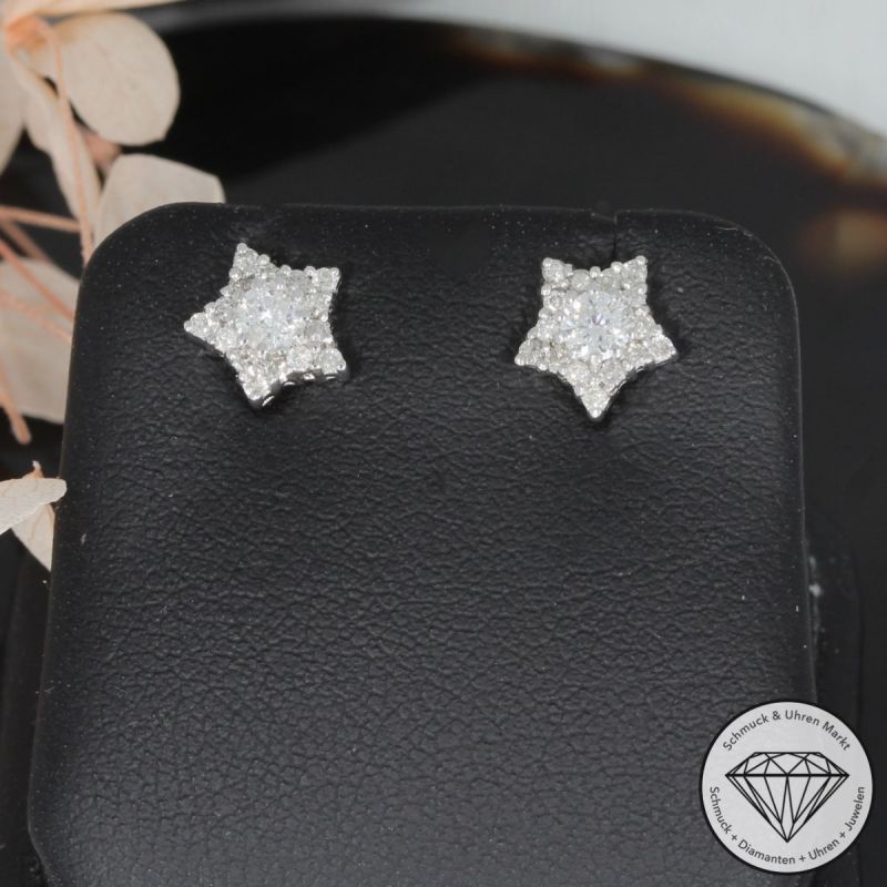 Wert 1330 € Brillant Ohrringe (0,44 carat) in 585er 14 K Weißgold - 95273