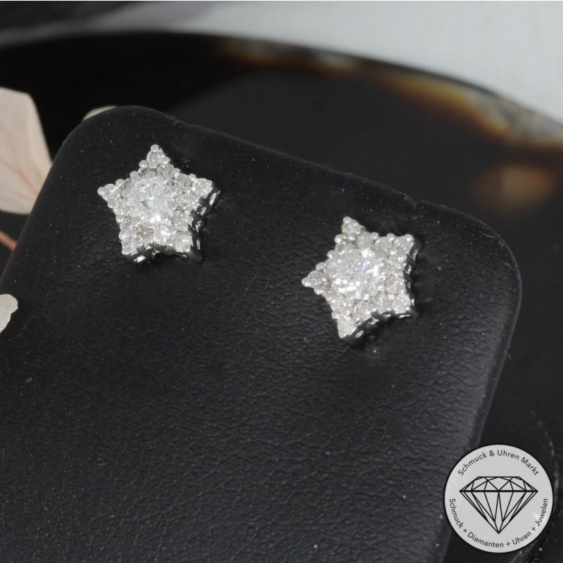 Wert 1330 € Brillant Ohrringe (0,44 carat) in 585er 14 K Weißgold - 95273