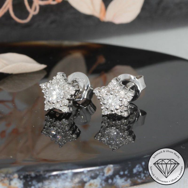 Wert 1330 € Brillant Ohrringe (0,44 carat) in 585er 14 K Weißgold - 95273