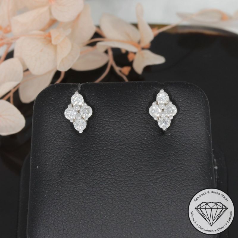 Wert 1160 € Brillant Ohrringe (0,40 carat) in 585er 14 K Weißgold - 95277