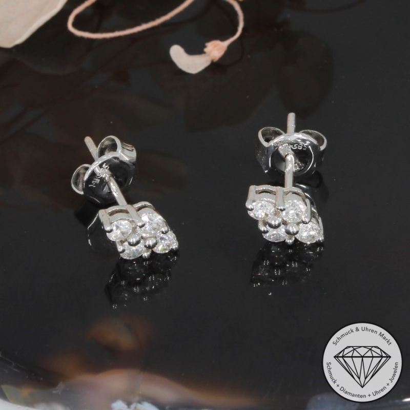 Wert 1160 € Brillant Ohrringe (0,40 carat) in 585er 14 K Weißgold - 95277
