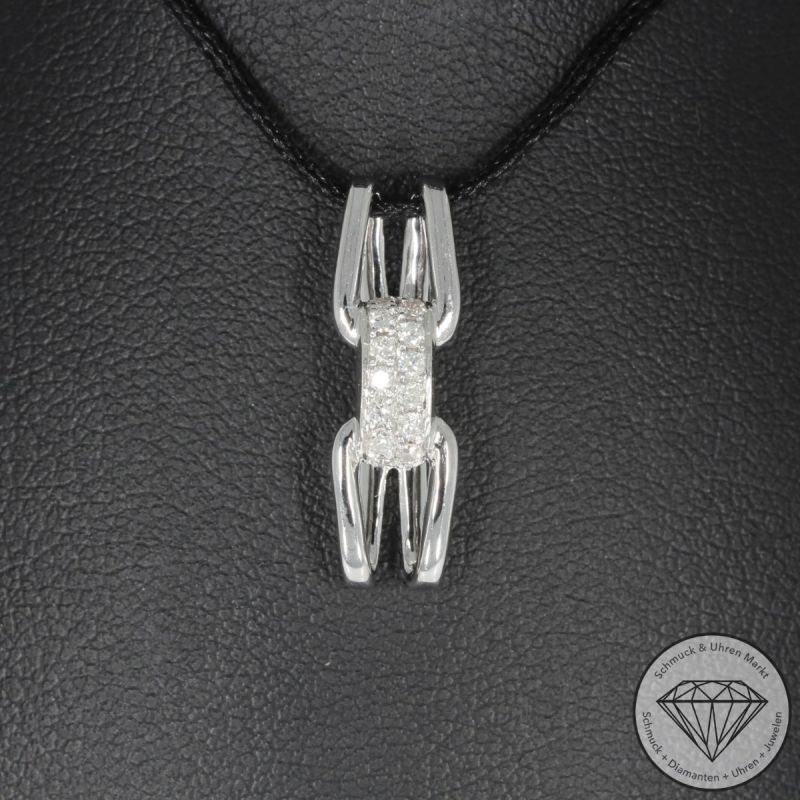 Wert 900 € Brillant Anhänger (0,13 carat) in 585er 14 K Weißgold - 95278