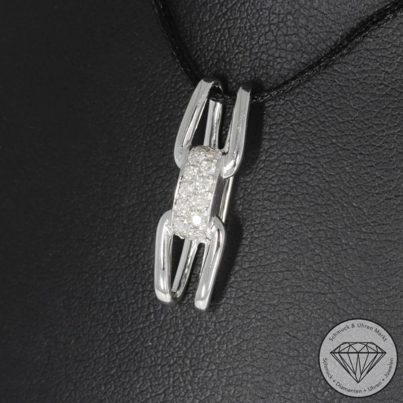 Wert 900 € Brillant Anhänger (0,13 carat) in 585er 14 K Weißgold - 95278
