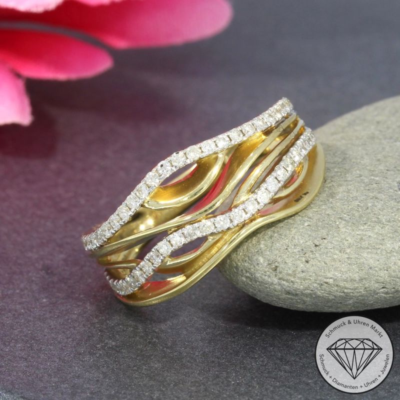 Wert 2380 € Brillant Ring (0,38 carat) in 585er 14 K Gelbgold - 95298