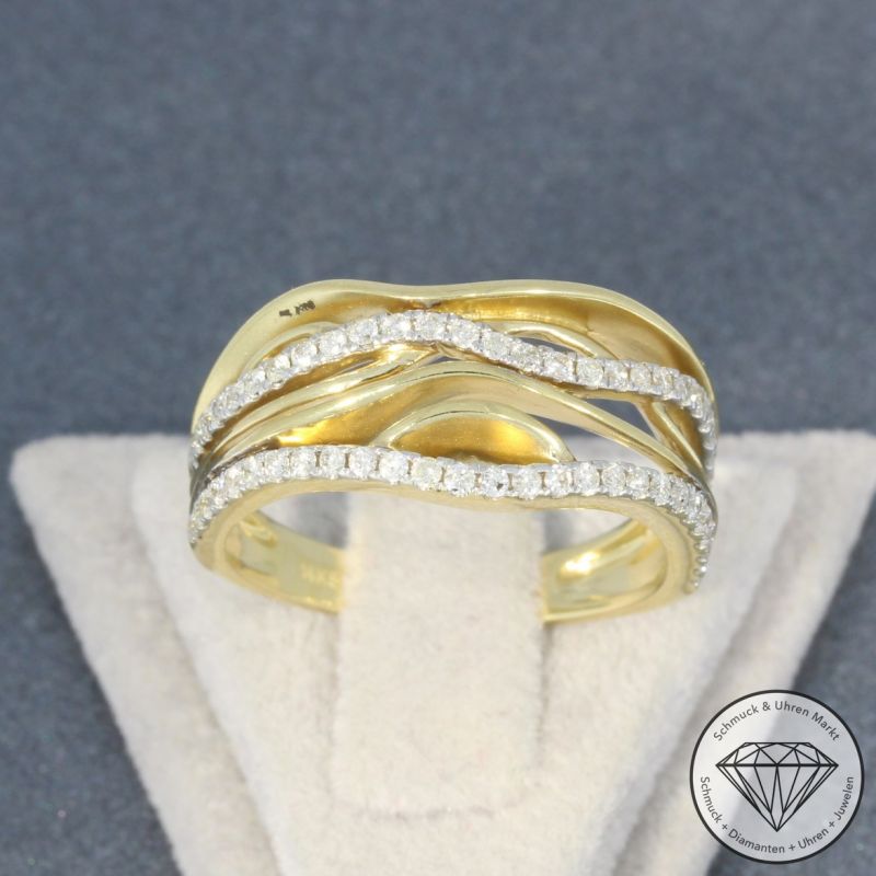 Wert 2380 € Brillant Ring (0,38 carat) in 585er 14 K Gelbgold - 95298