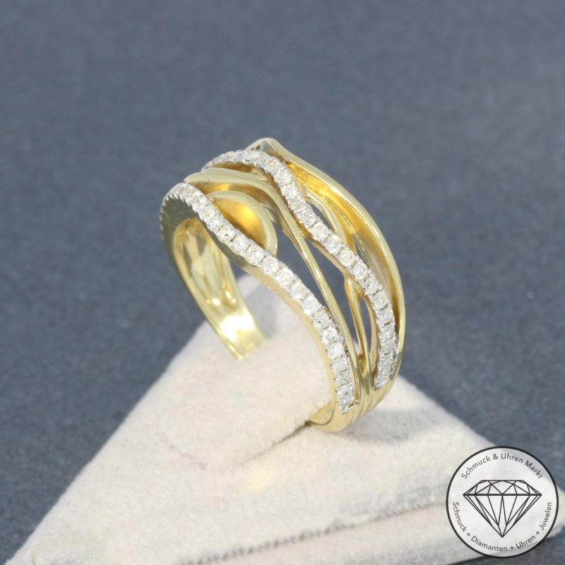 Wert 2380 € Brillant Ring (0,38 carat) in 585er 14 K Gelbgold - 95298