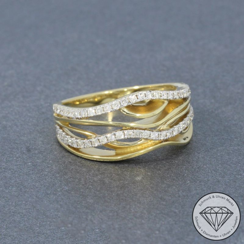 Wert 2380 € Brillant Ring (0,38 carat) in 585er 14 K Gelbgold - 95298