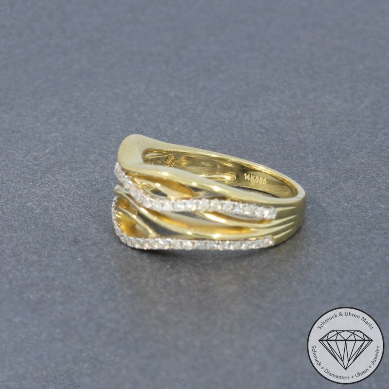 Wert 2380 € Brillant Ring (0,38 carat) in 585er 14 K Gelbgold - 95298