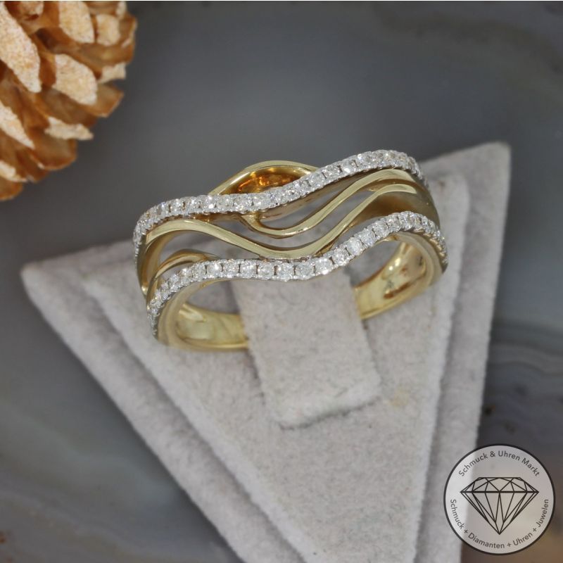 Wert 2380 € Brillant Ring (0,38 carat) in 585er 14 K Gelbgold - 95300