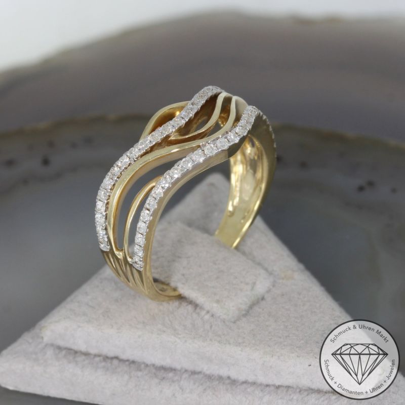 Wert 2380 € Brillant Ring (0,38 carat) in 585er 14 K Gelbgold - 95300