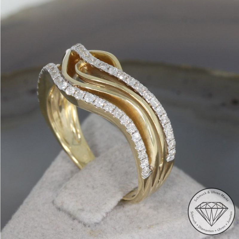 Wert 2380 € Brillant Ring (0,38 carat) in 585er 14 K Gelbgold - 95300