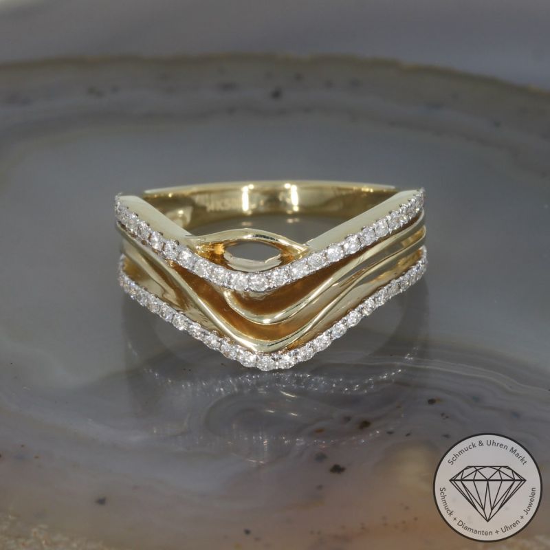 Wert 2380 € Brillant Ring (0,38 carat) in 585er 14 K Gelbgold - 95300