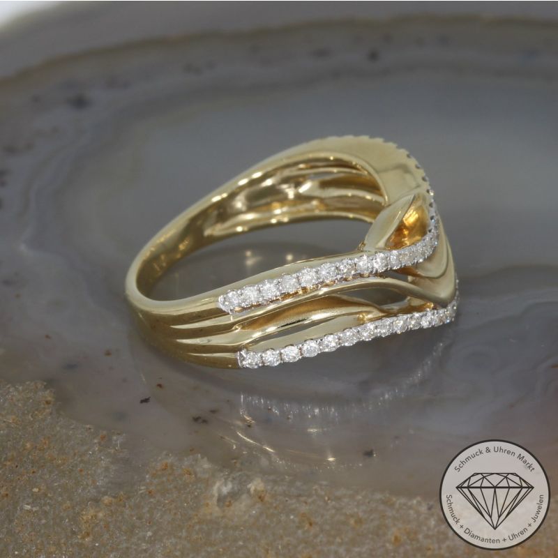 Wert 2380 € Brillant Ring (0,38 carat) in 585er 14 K Gelbgold - 95300